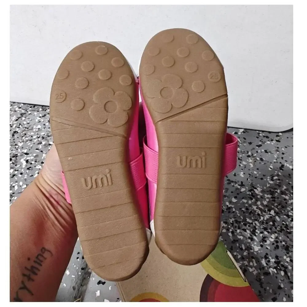 Umi Girls Pink and White Mary Jane Shoes